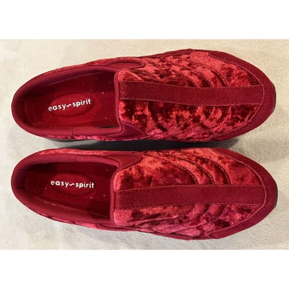 Easy Spirit size 7.5 Traveltime 567 Womens Burgundy Red Velvet Slip on Mule NEW - Picture 4 of 11